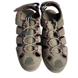 Eddie Bauer Blakely Brown Leather Hiking Walking Sandals Women Size 8